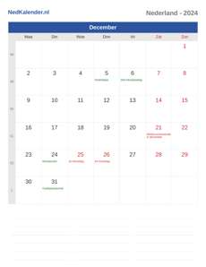 Kalender 2024 December