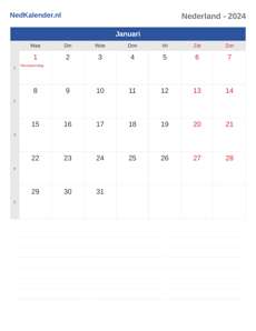 Kalender 2024 Januari