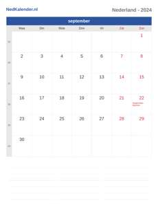 Kalender 2024 september